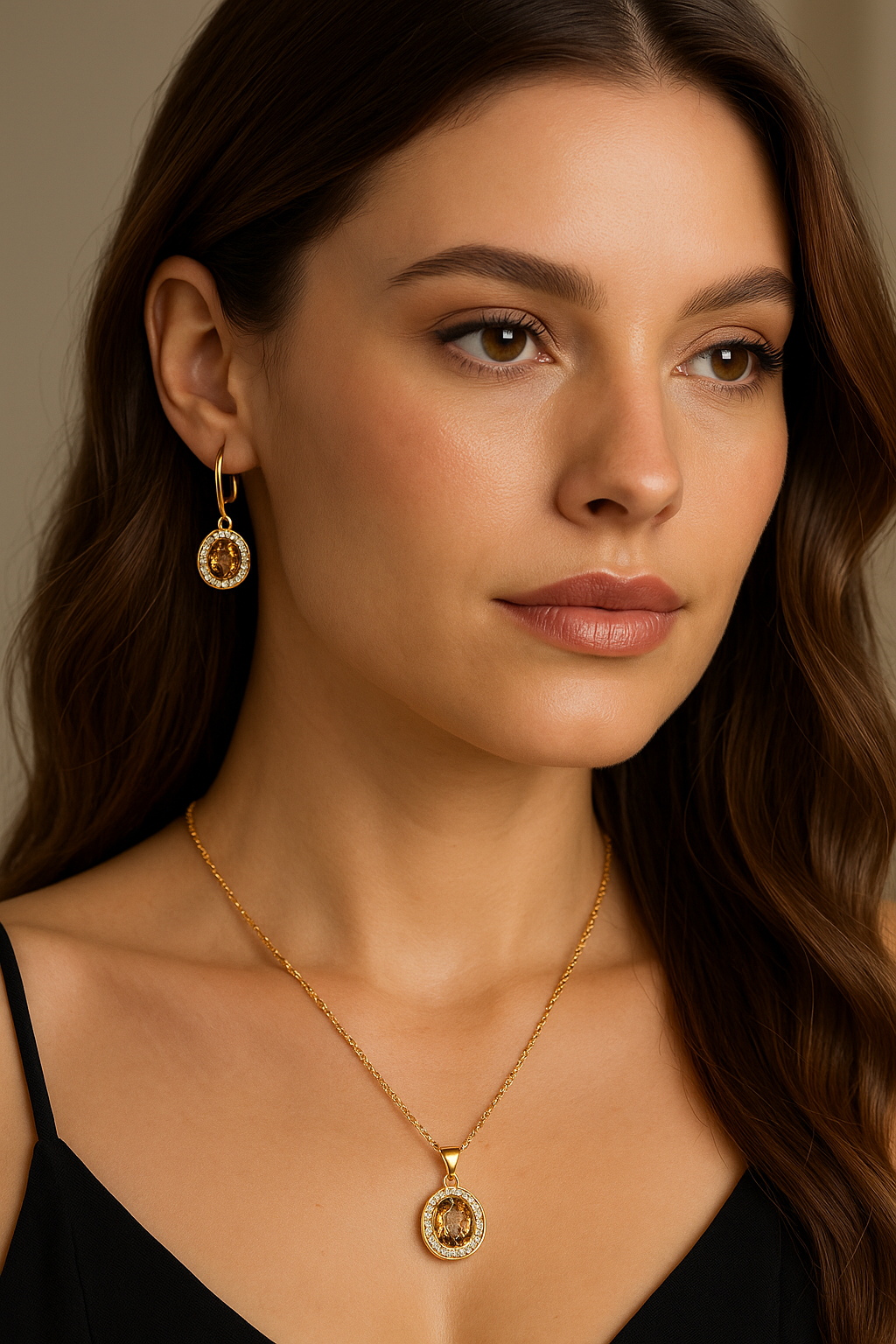 Cubic Zirconia Halo Set