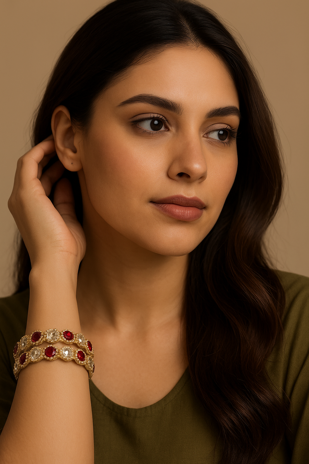 Zehra Ruby Pearl Bangles