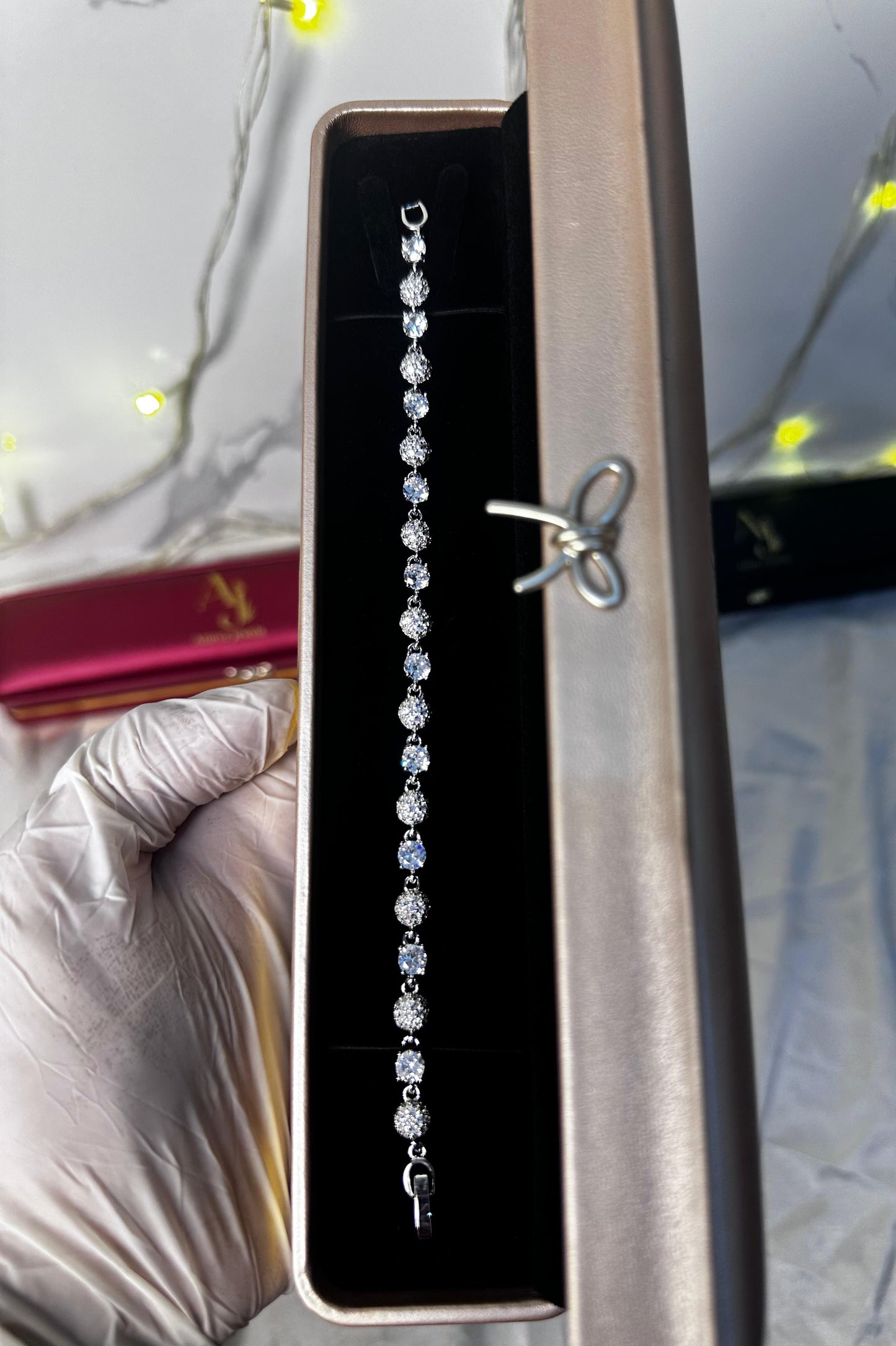 Classic Solitaire & Cluster Bracelet - Silver Diamond Edition