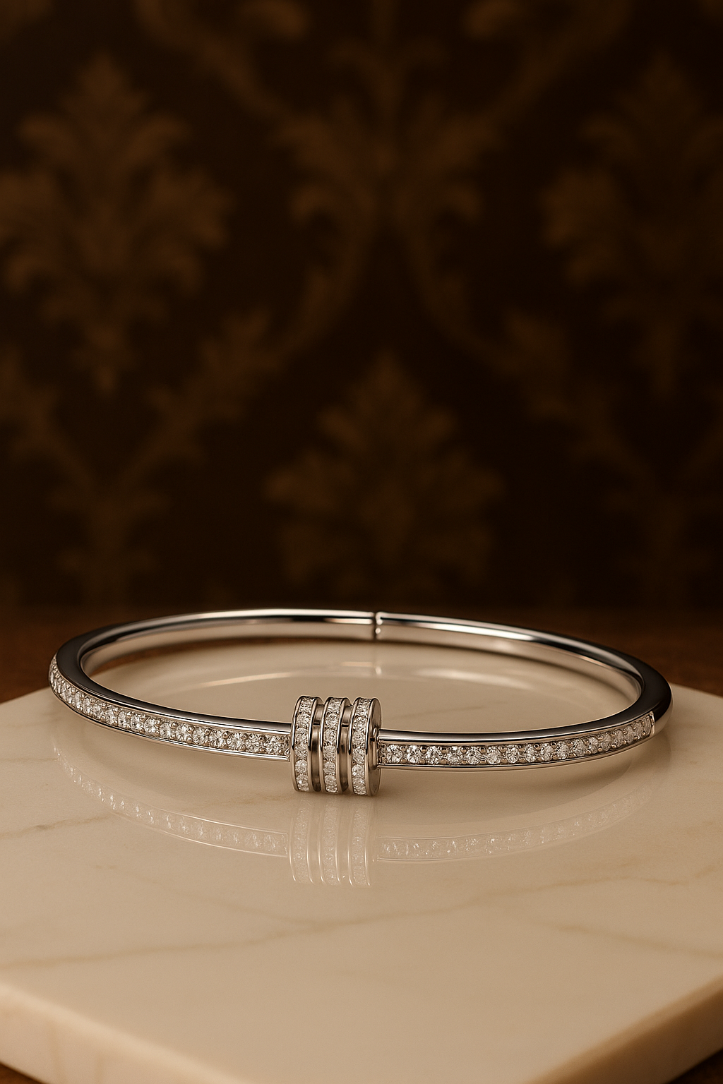 Triple Band Crystal Bangle