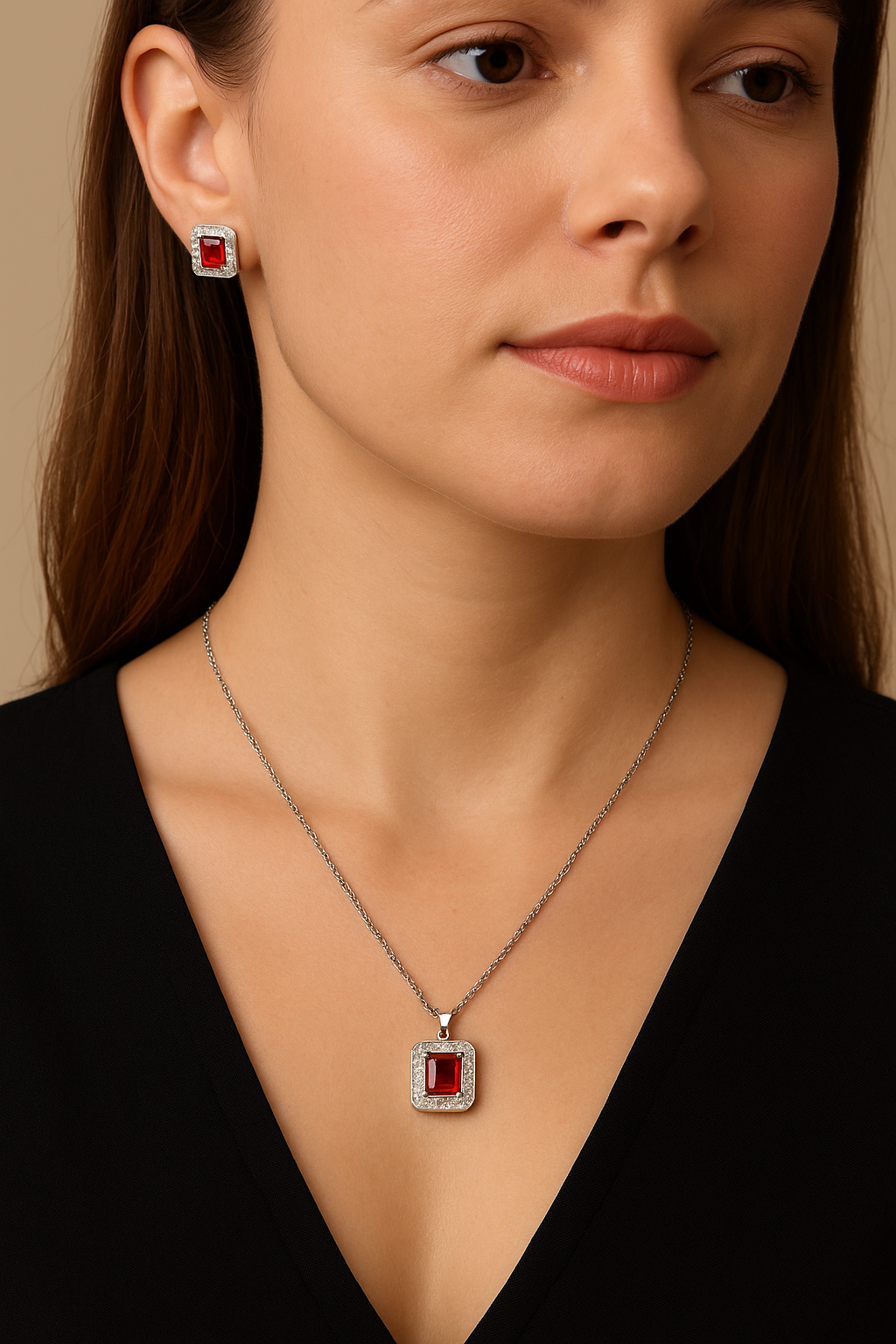 Ruby Radiance Locket Set