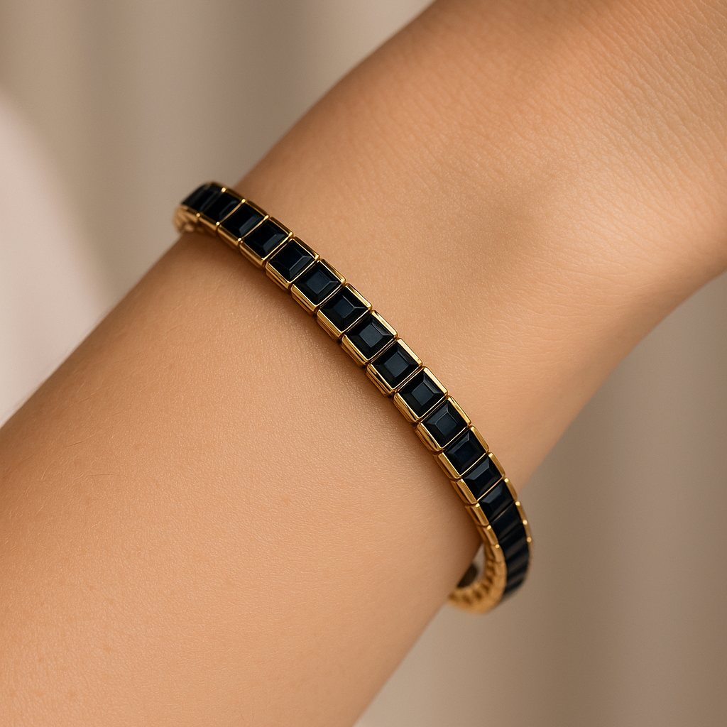 Midnight Gold Cube Bracelet - Matte Edition