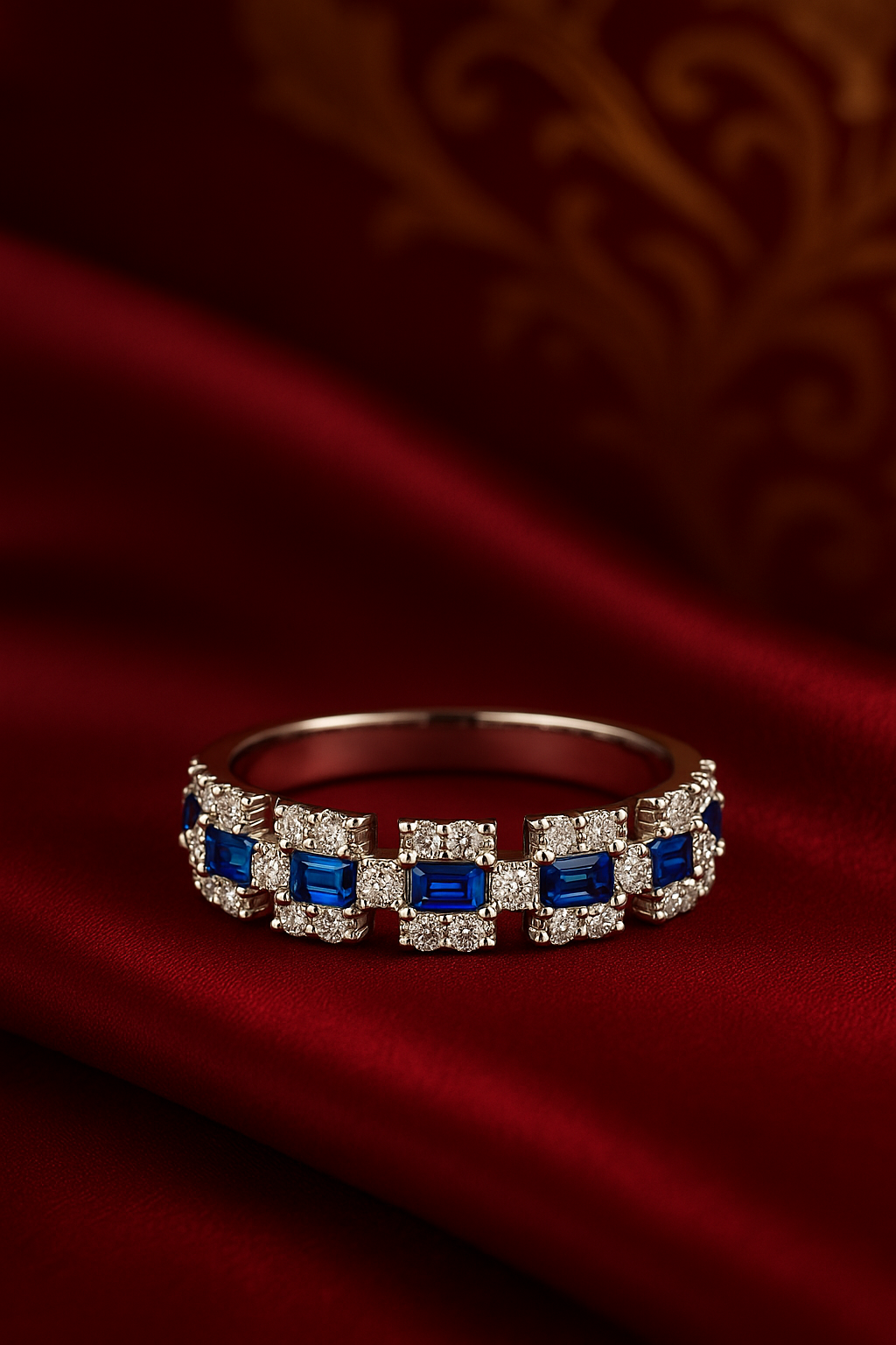 Blue Stone Eternity Band Ring