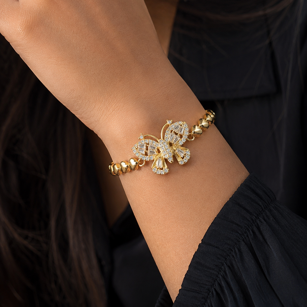 Butterfly Heart-Link Bracelet