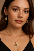 Cubic Zirconia Halo Set