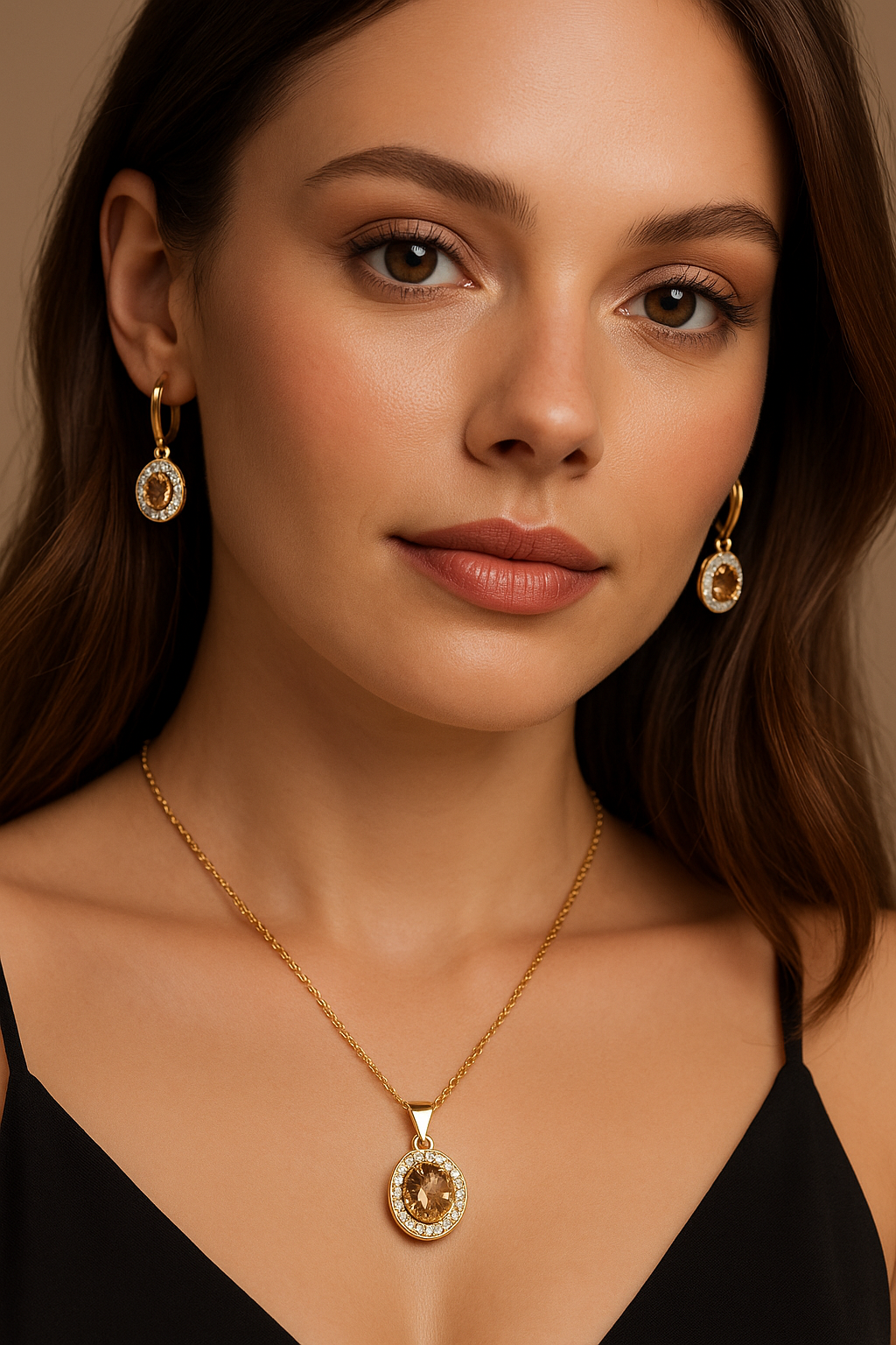 Cubic Zirconia Halo Set