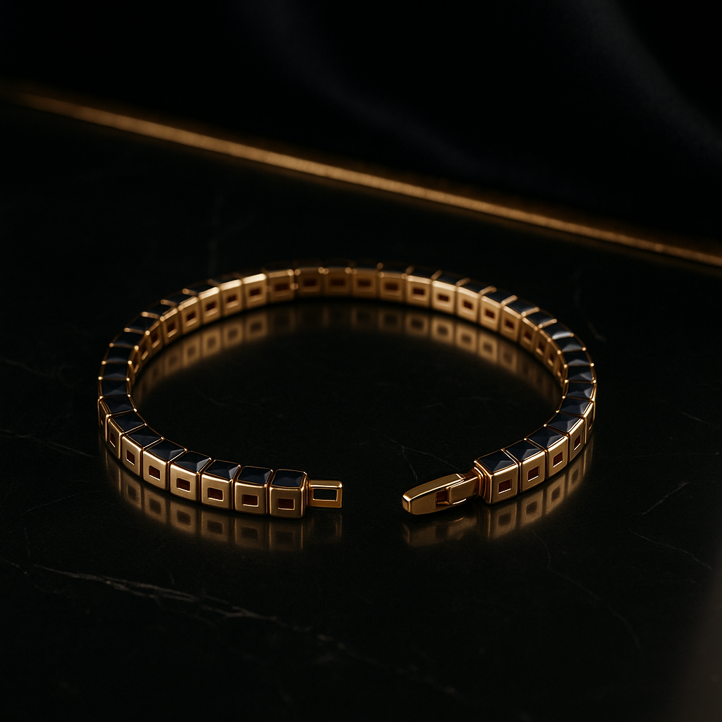 Midnight Gold Cube Bracelet - Matte Edition