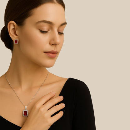 Ruby Radiance Locket Set