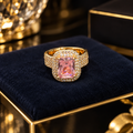 Royal Pink Halo Ring