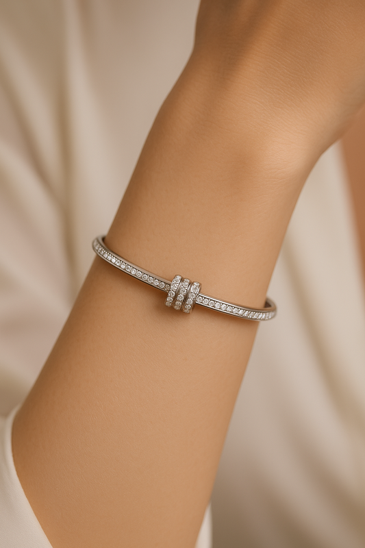 Triple Band Crystal Bangle