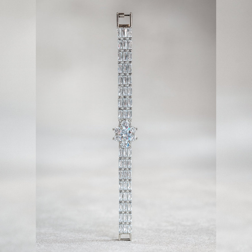 Floral Center Tennis Bracelet