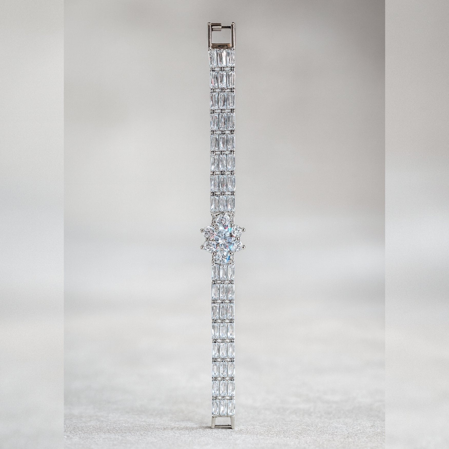 Floral Center Tennis Bracelet