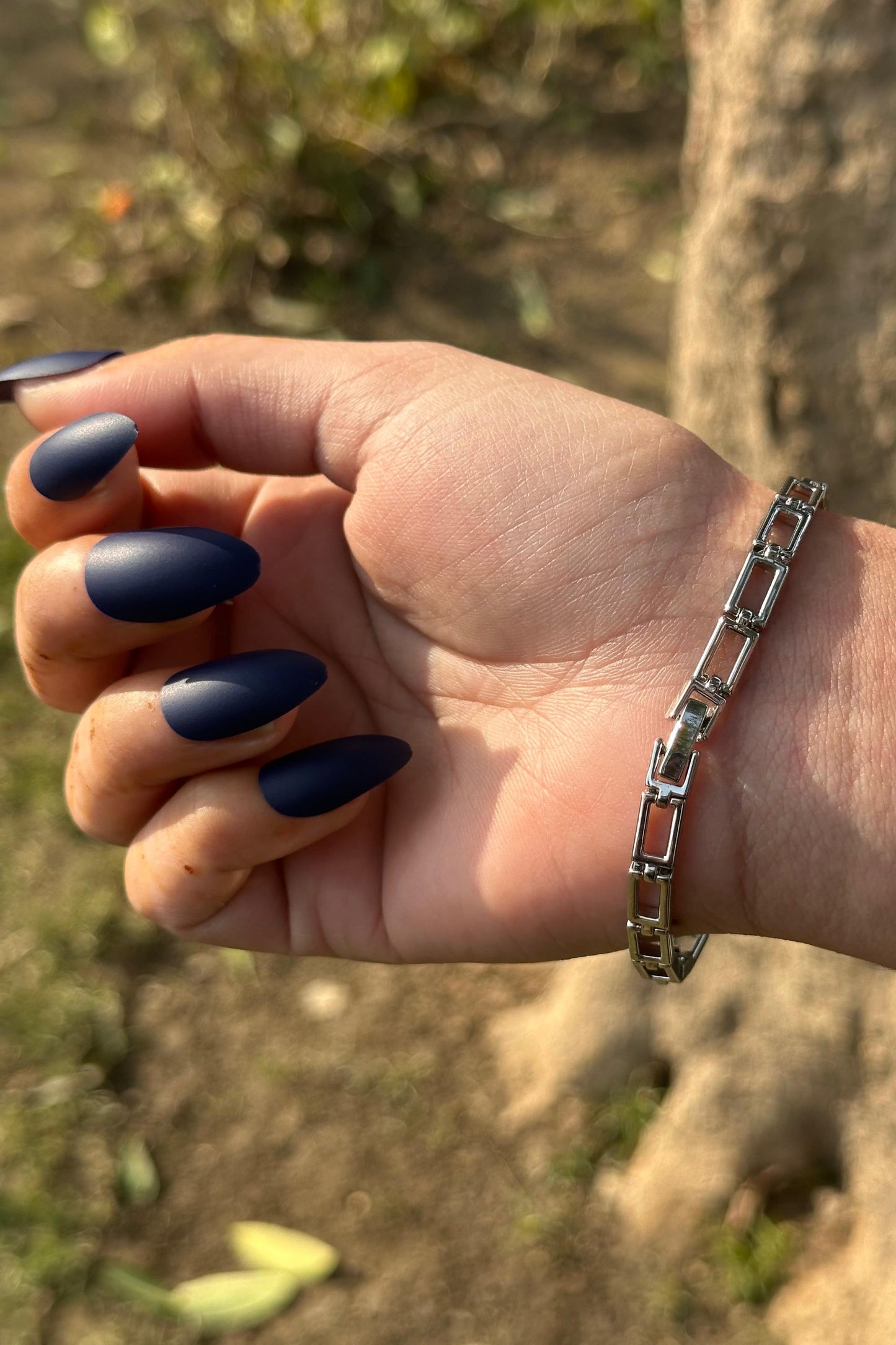 Crystal Square Link Bracelet - Gold Edition