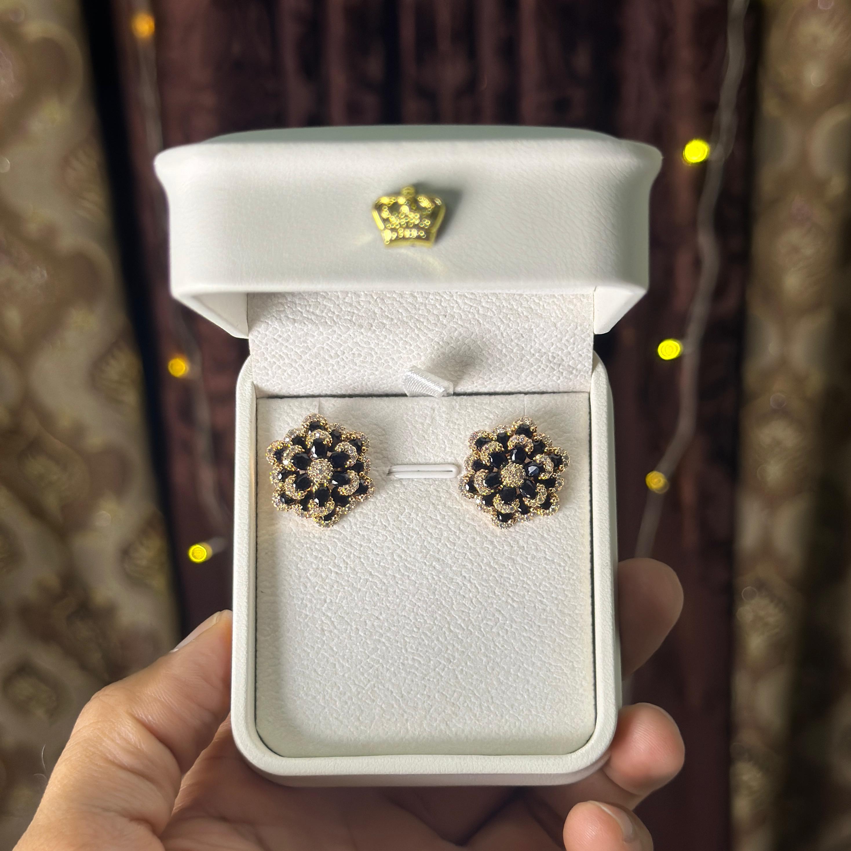 Black Flower Stud Earrings