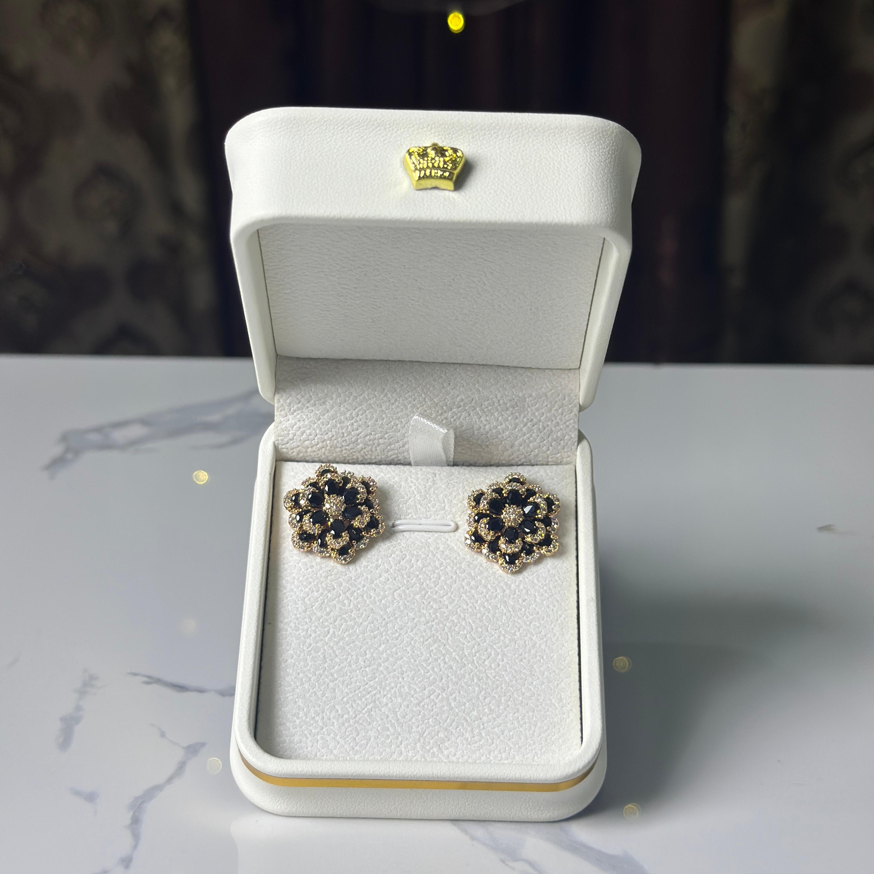 Black Flower Stud Earrings