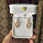 Oval Stone Drop Earrings