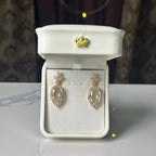 Oval Stone Drop Earrings