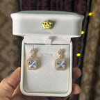 Square Crystal Drop Earrings