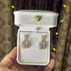 Square Crystal Drop Earrings