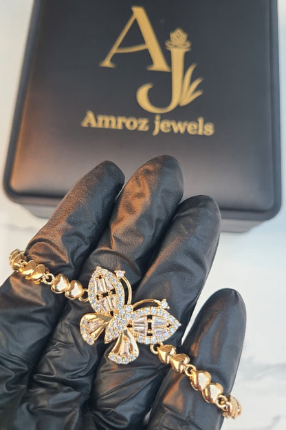 Butterfly Heart-Link Bracelet