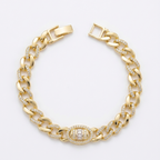 Premium Oval Halo CZ Bracelet