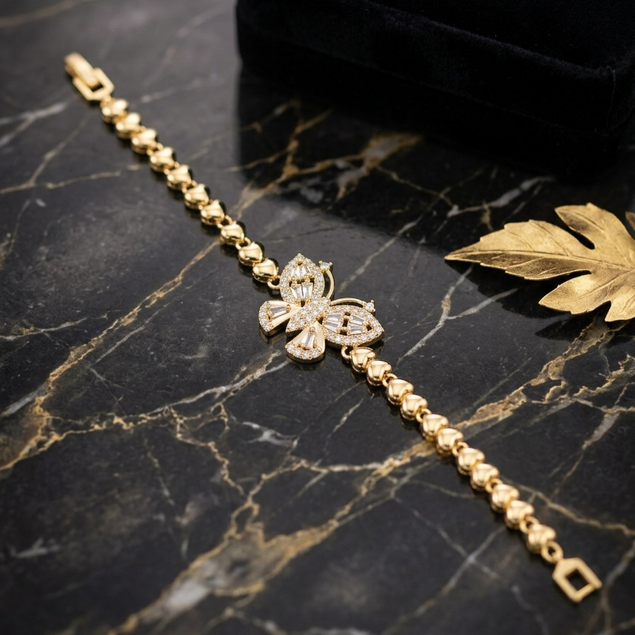 Butterfly Heart-Link Bracelet