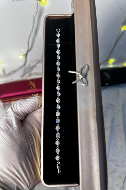 Classic Solitaire & Cluster Bracelet - Silver Diamond Edition