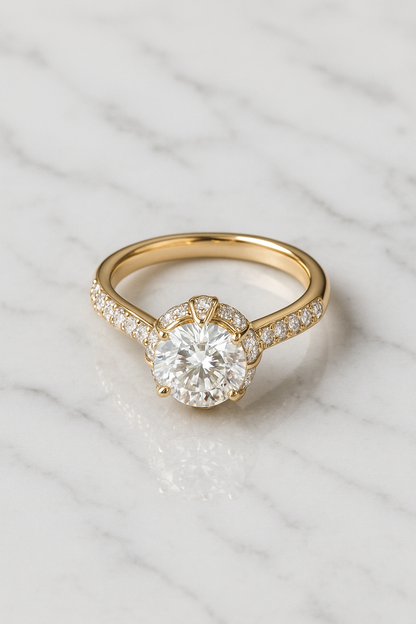 Round Cut Halo Ring