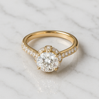 Round Cut Halo Ring