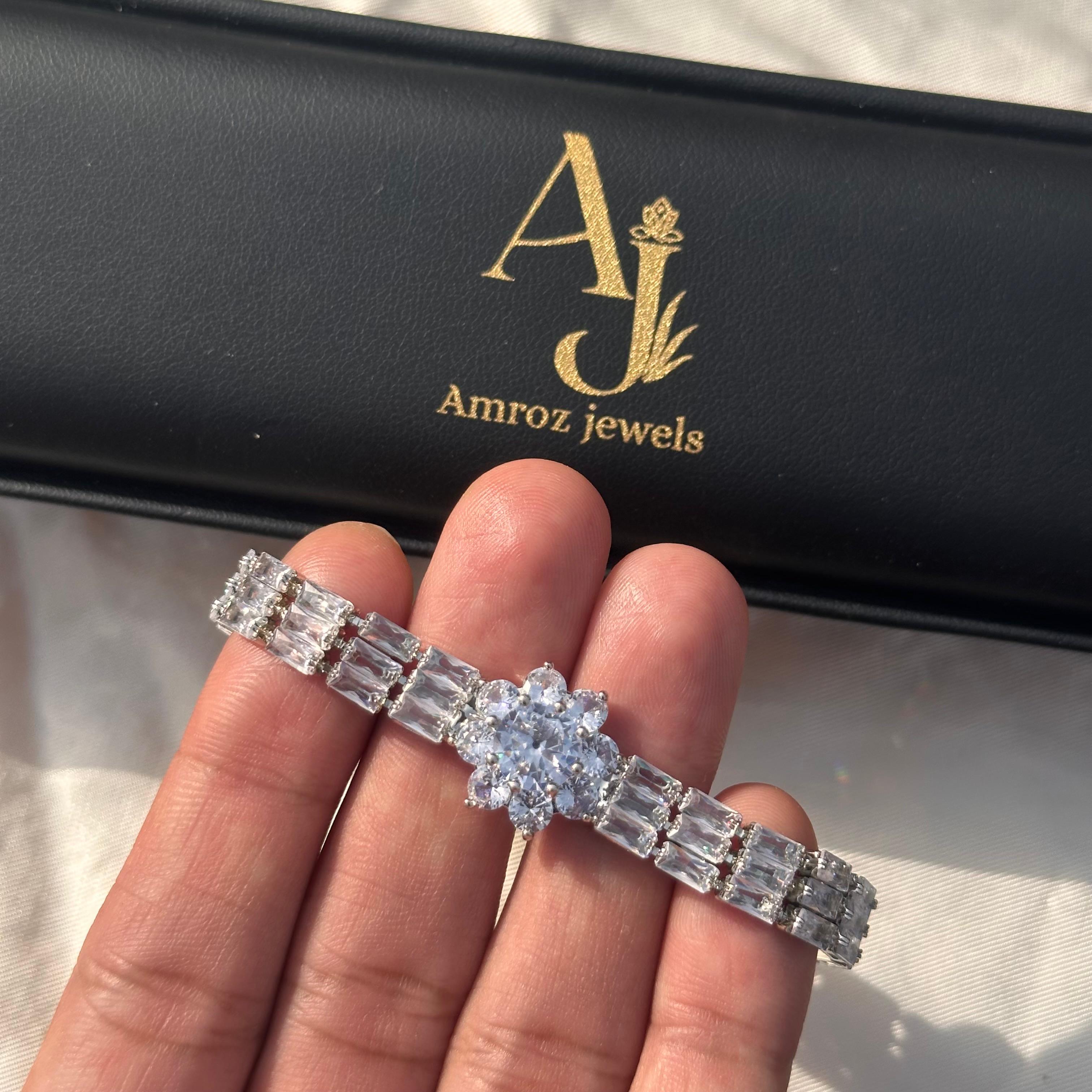 Floral Center Tennis Bracelet