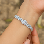 Floral Center Tennis Bracelet