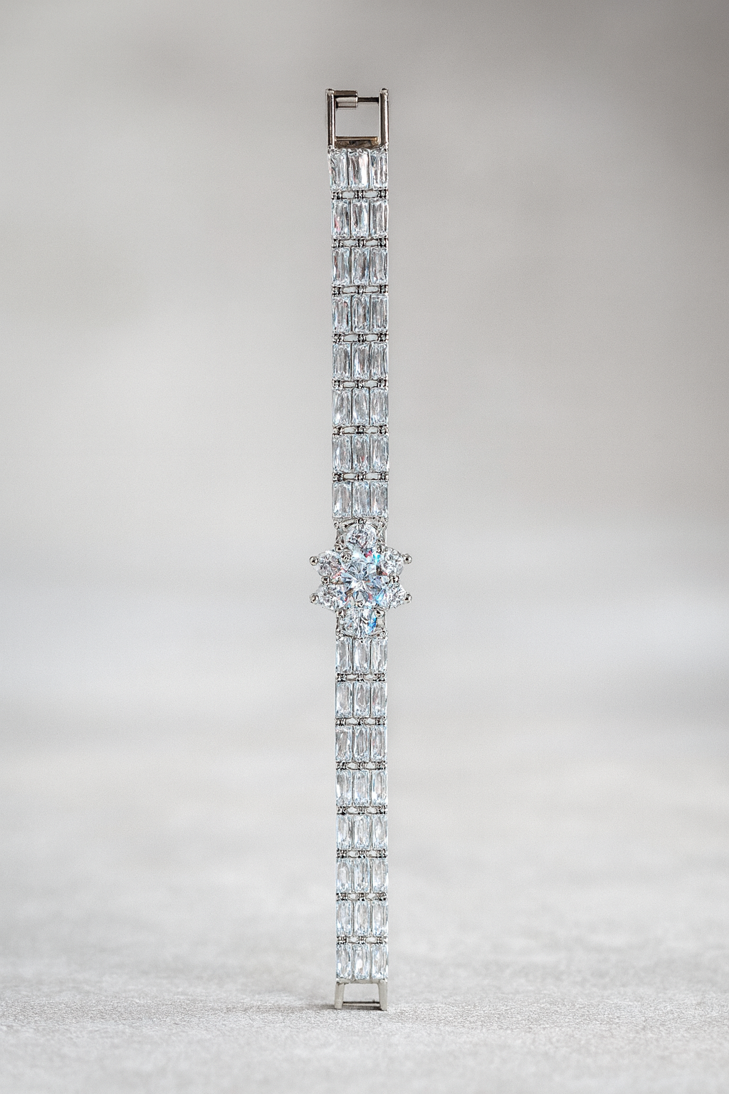 Floral Center Tennis Bracelet