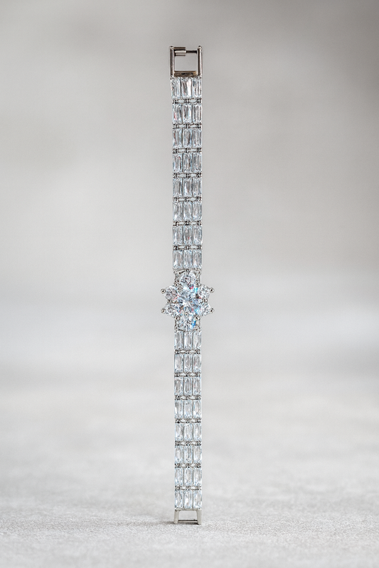 Floral Center Tennis Bracelet