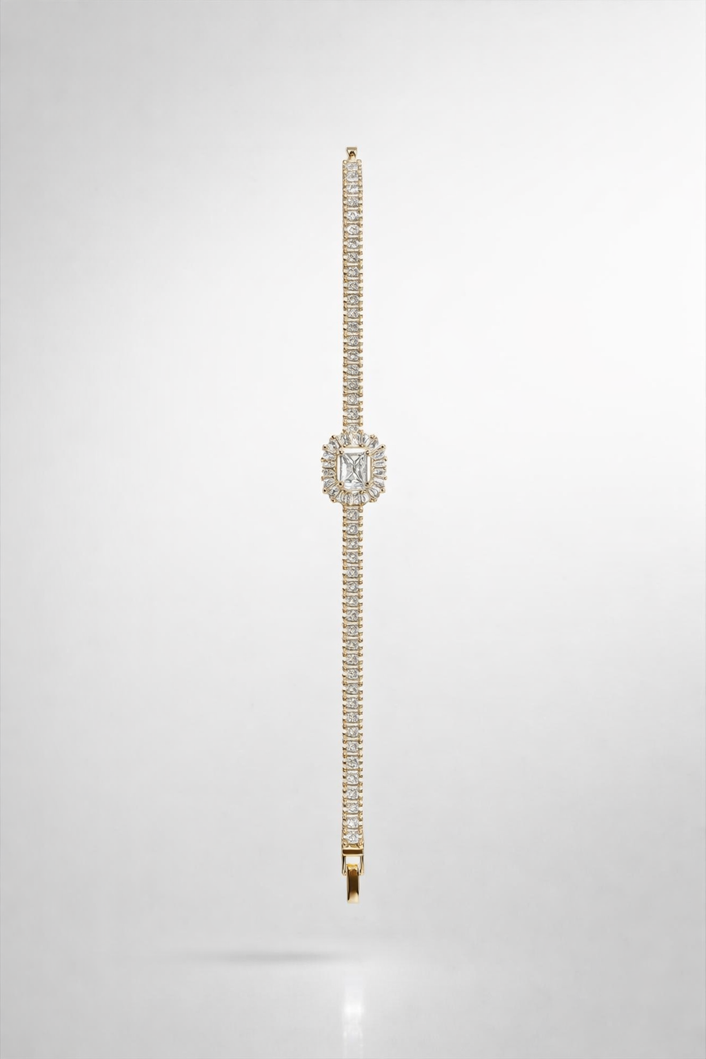 Gold Halo Radiant Bracelet - 1 Carat Look