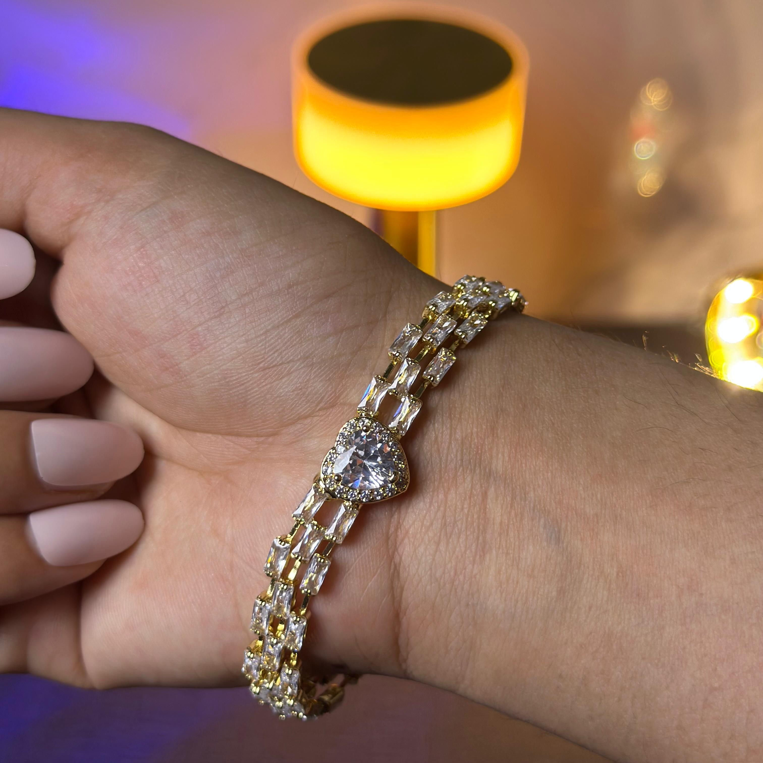 Heart Cut Bracelet - 24K Gold Edition