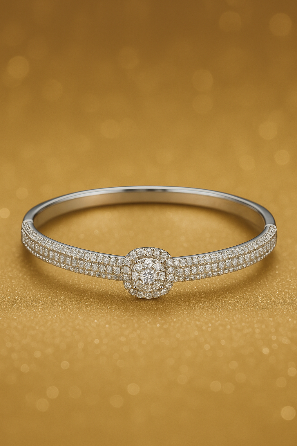 Sparkling Halo Bangle (1 Carat)