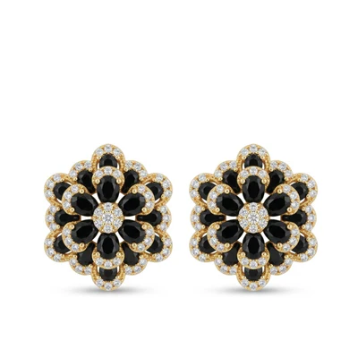 Black Flower Stud Earrings