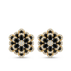 Black Flower Stud Earrings