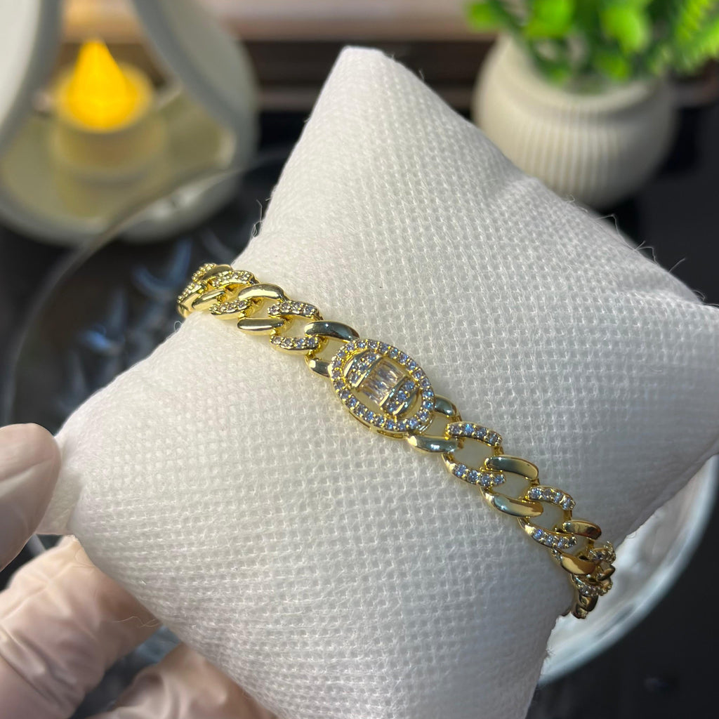 Premium Oval Halo CZ Bracelet