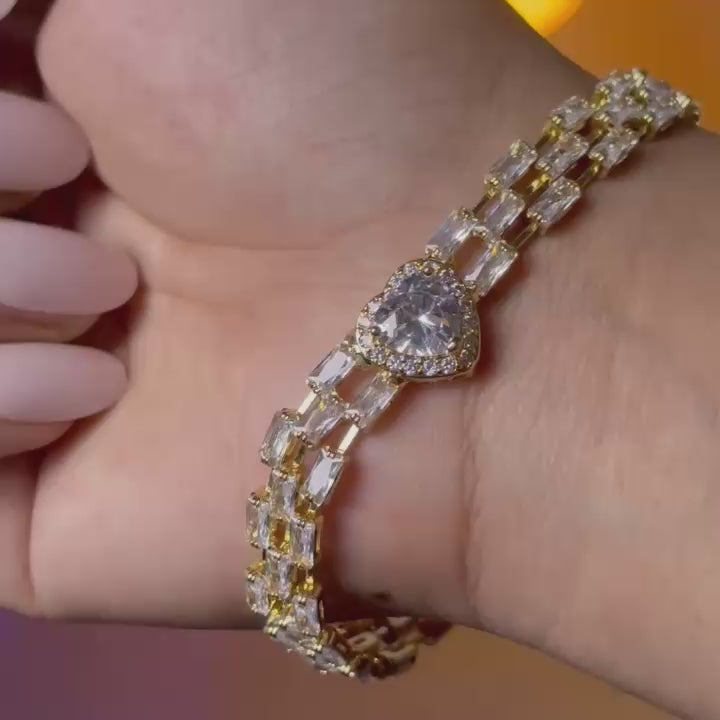 Heart Cut Bracelet - 24K Gold Edition