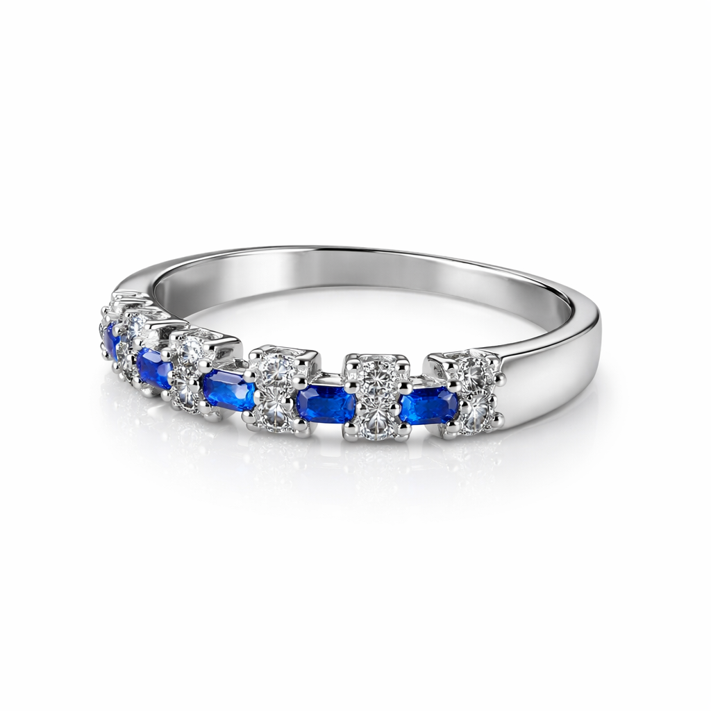 Blue Stone Eternity Band Ring