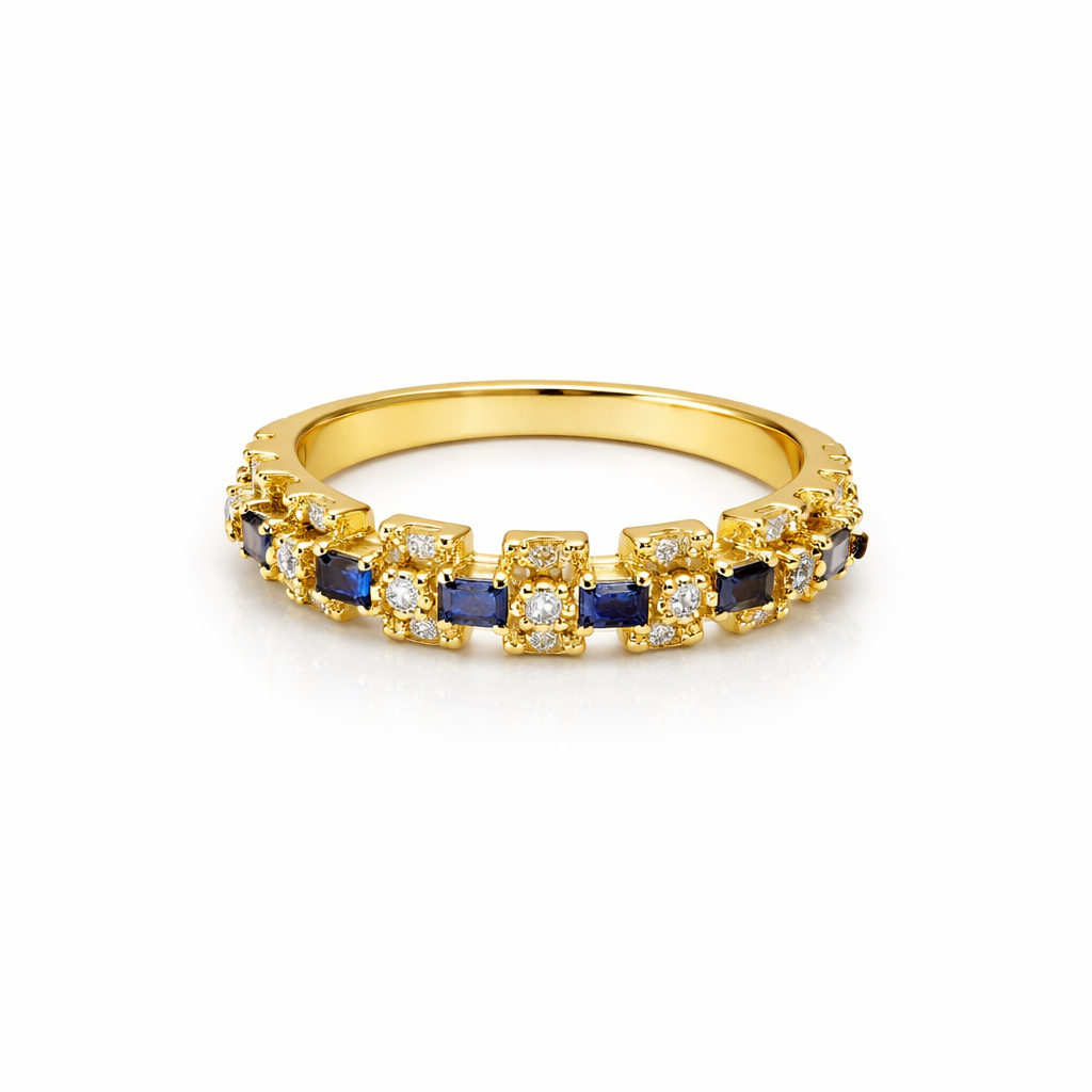 Blue Stone Eternity Band Ring