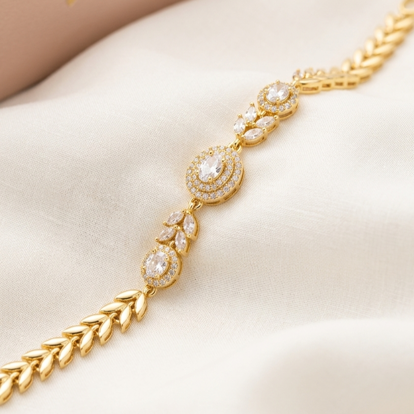 Royal Leaf Halo Bracelet