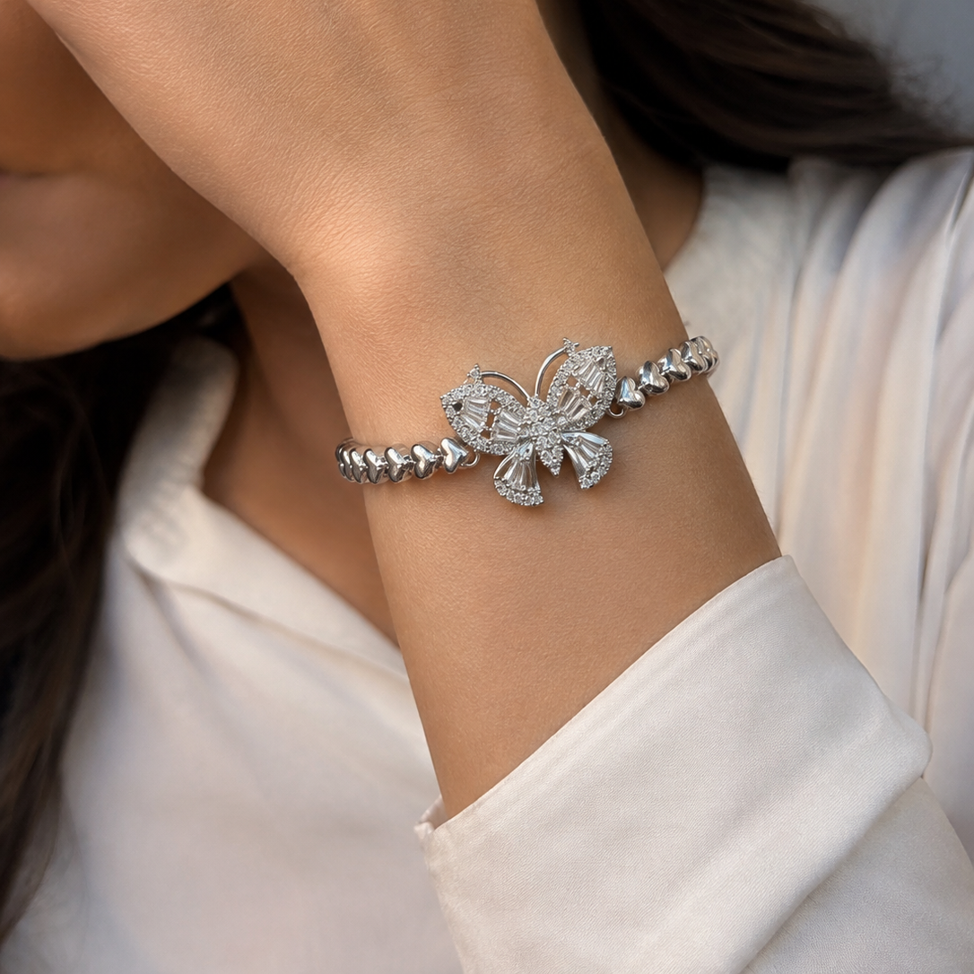 Butterfly Heart-Link Bracelet