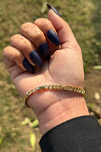 Square Stone Cuban Chain Bracelet