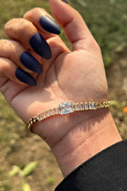 Square Stone Cuban Chain Bracelet