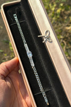 Square Stone Cuban Chain Bracelet