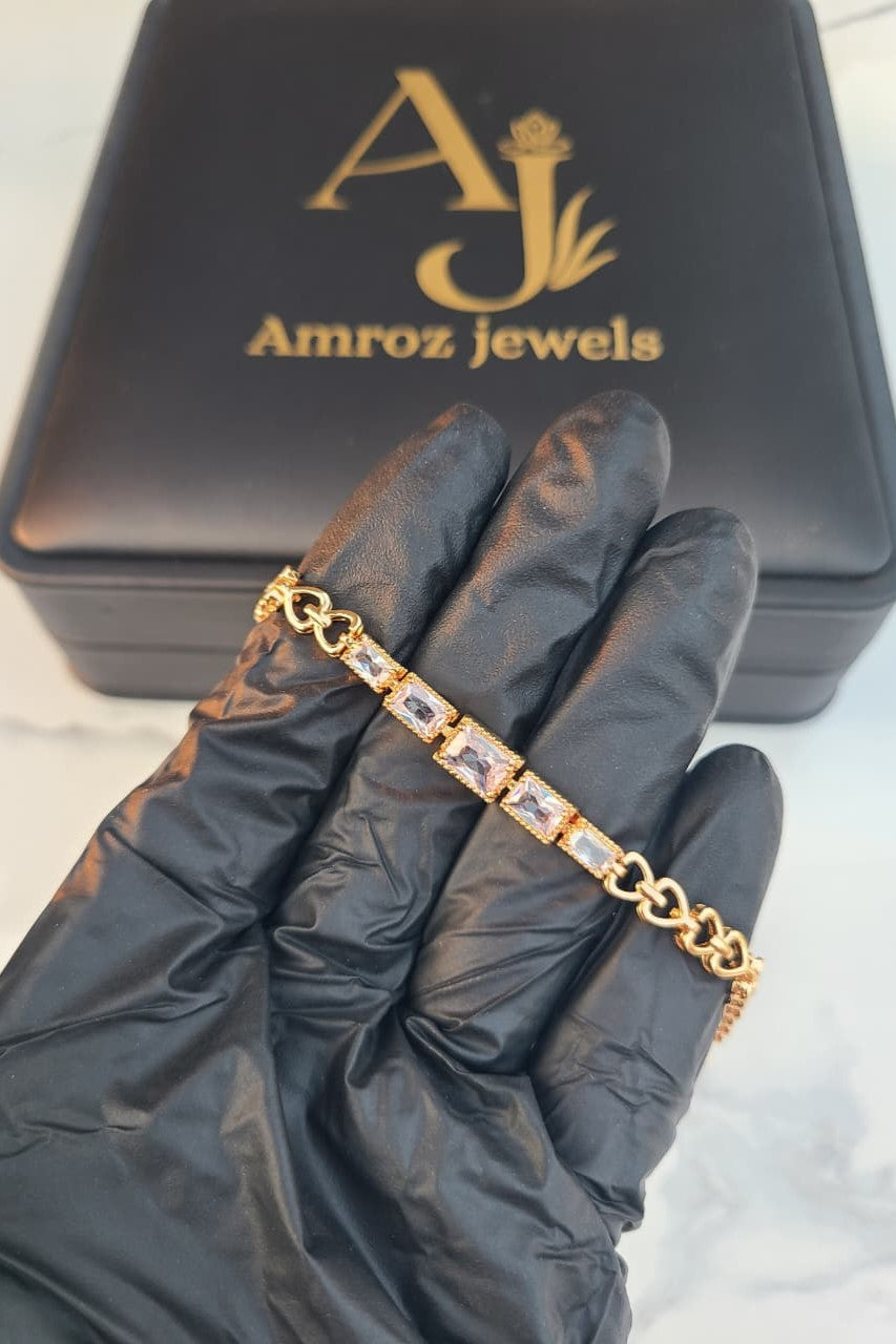 Square Stone Gold Bracelet