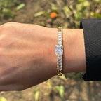 Square Stone Cuban Chain Bracelet