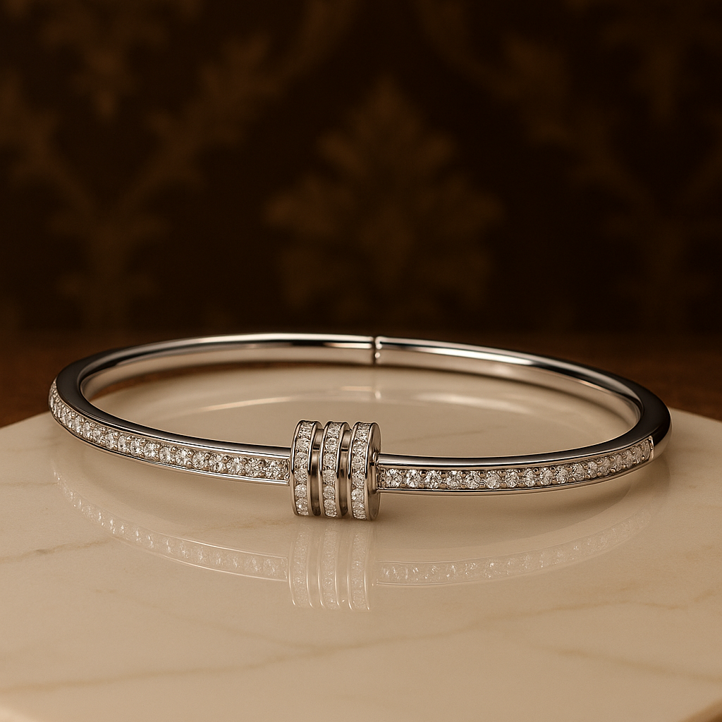 Triple Band Crystal Bangle